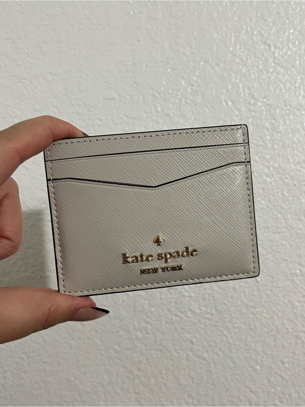 NWT! Kate Spade Staci Small Slim Card Case Holder - Warm Cement
